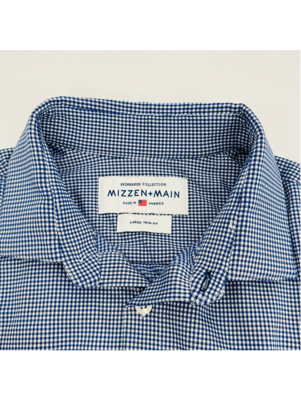 Men's Mizzen+Main Spinnaker Button Down Shirt Large Blue White Gingham